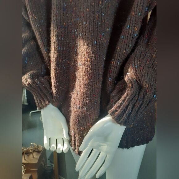 Zara Nwt Chunky Brown Speckled Sweater - Picture 3 of 15